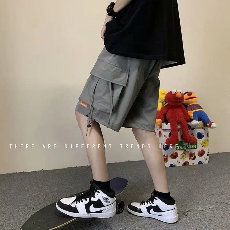 Y2K Hochwertige Shorts Herren Casual Loose Sporthose Cargo-Shorts Herren Mode Overalls Shorts Herren Streetwear Multi-Pocket 