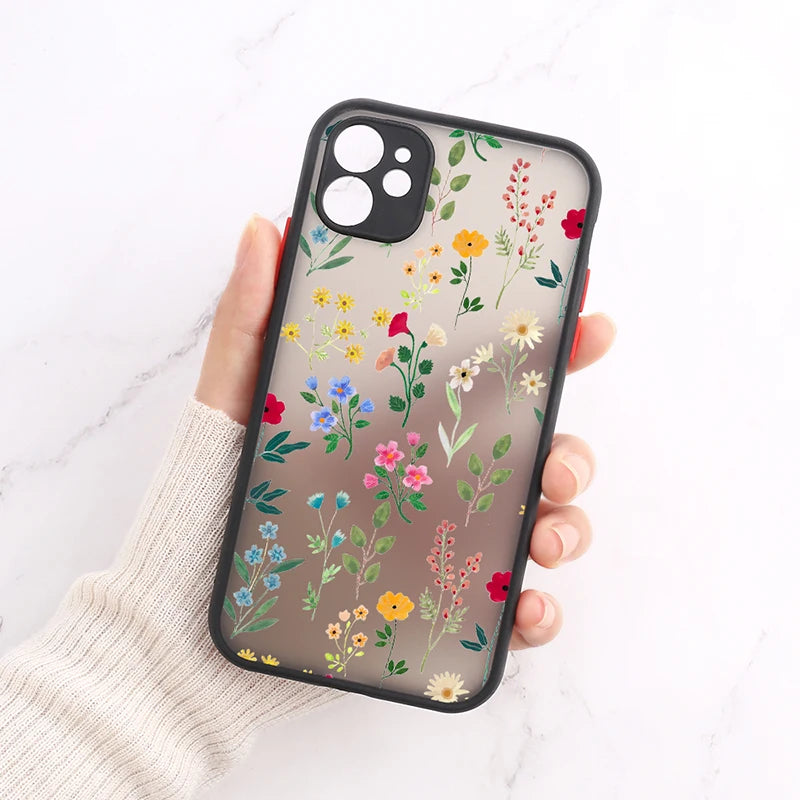 Fashion Flower Phone Case For Samsung Galaxy S25 S24 S23 S22 Ultra S21 FE Plus A15 A35 A55 A34 A54 A33 A53 A52S Clear Back Cover