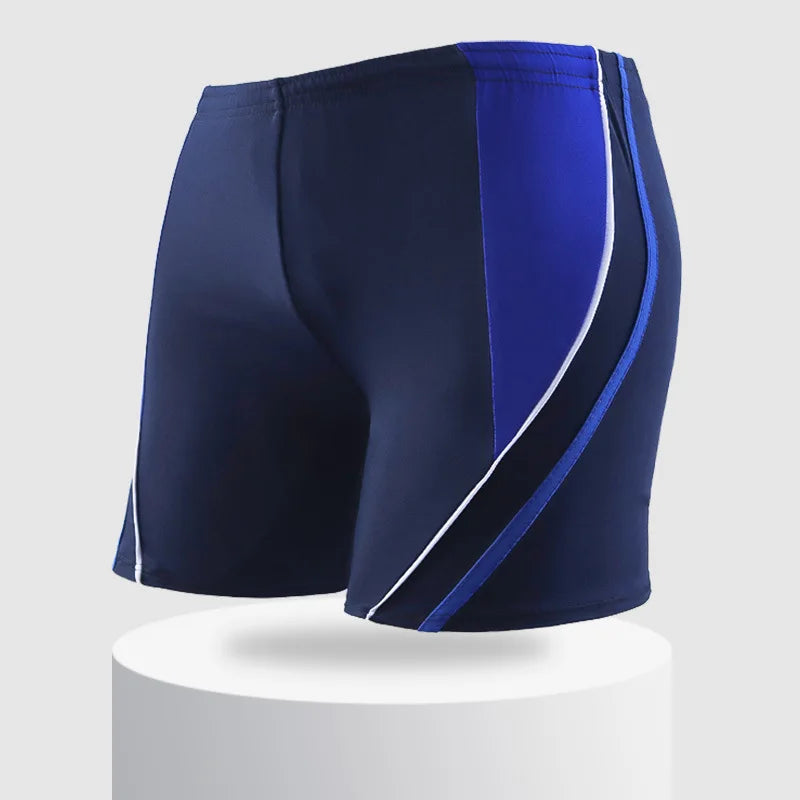 Men Elastic Swimming Trunk Swimwear Striped Beach Swim Sport Short Briefs Surfing Summer Swimsuit Boxer Shorts Bathing Suit