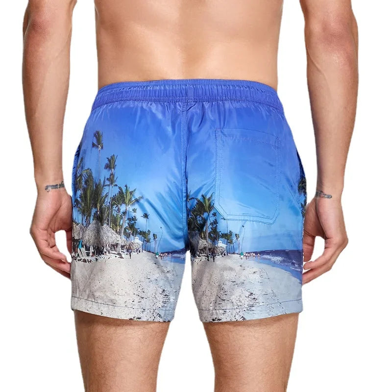 Seobean Swimsuit Man Short Swim Shorts Lined Men's Swimming Trunk Fast Dry Men Beach Board Surf Shorts Bath Suit sport Wear