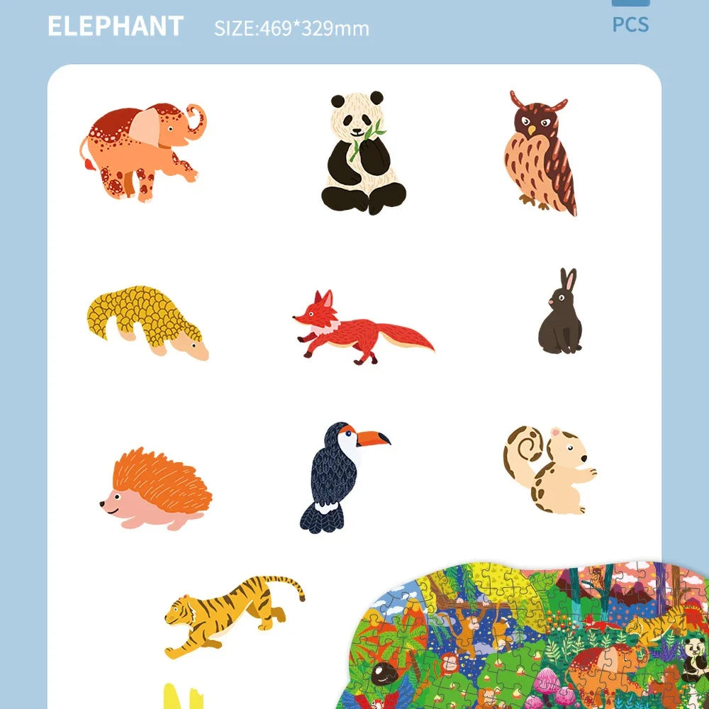 Sea Animal Lion Jigsaw Puzzle Dinosaur Jigso Puzle Whale Penguin Triceratops Panda Elephant Puzzel Kids 4years Old Toy Age 3-5 6