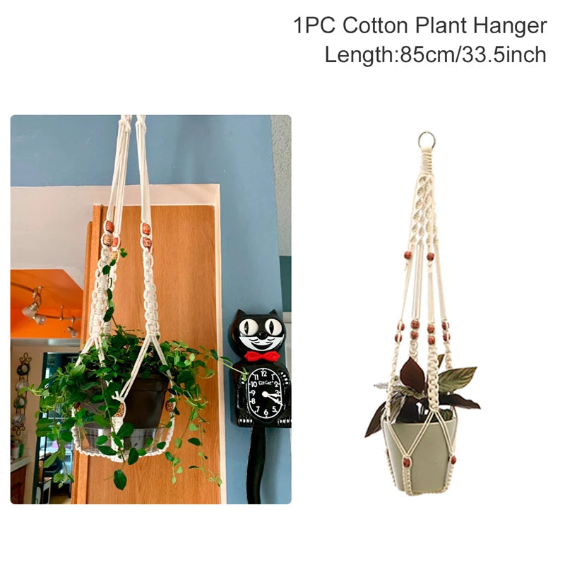 Hanging Plant Handmade Macrame Courtyard Garden Decoration