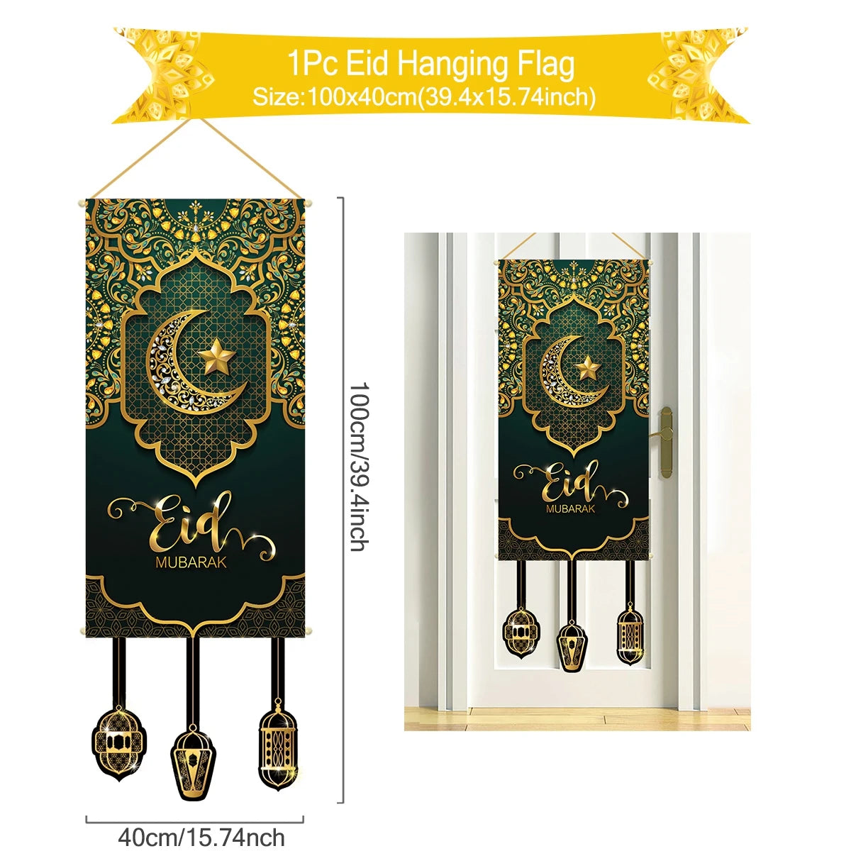 Ramadan Hanging Flag Ramadan Kareem Decoration For Home 2025 Aid EID Mubarak Muslim Islamic Festival Eid Al-fitr Party Supplies