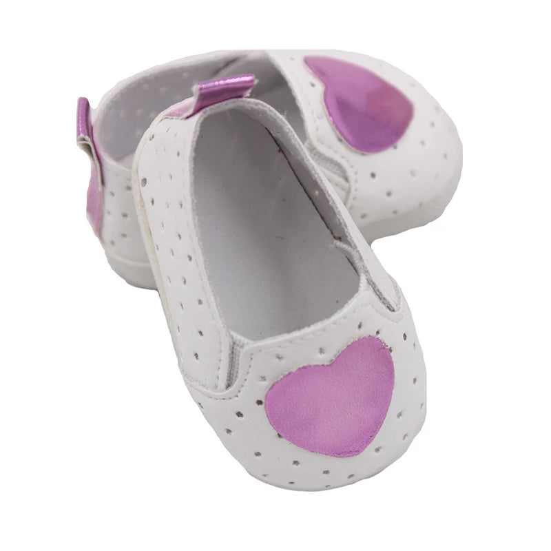 Canvas Cloth 7cm Shoes For 18 Inch American And 43cm New Born Baby Doll Shoes Clothes Accessories For Our generation Girl Dolls