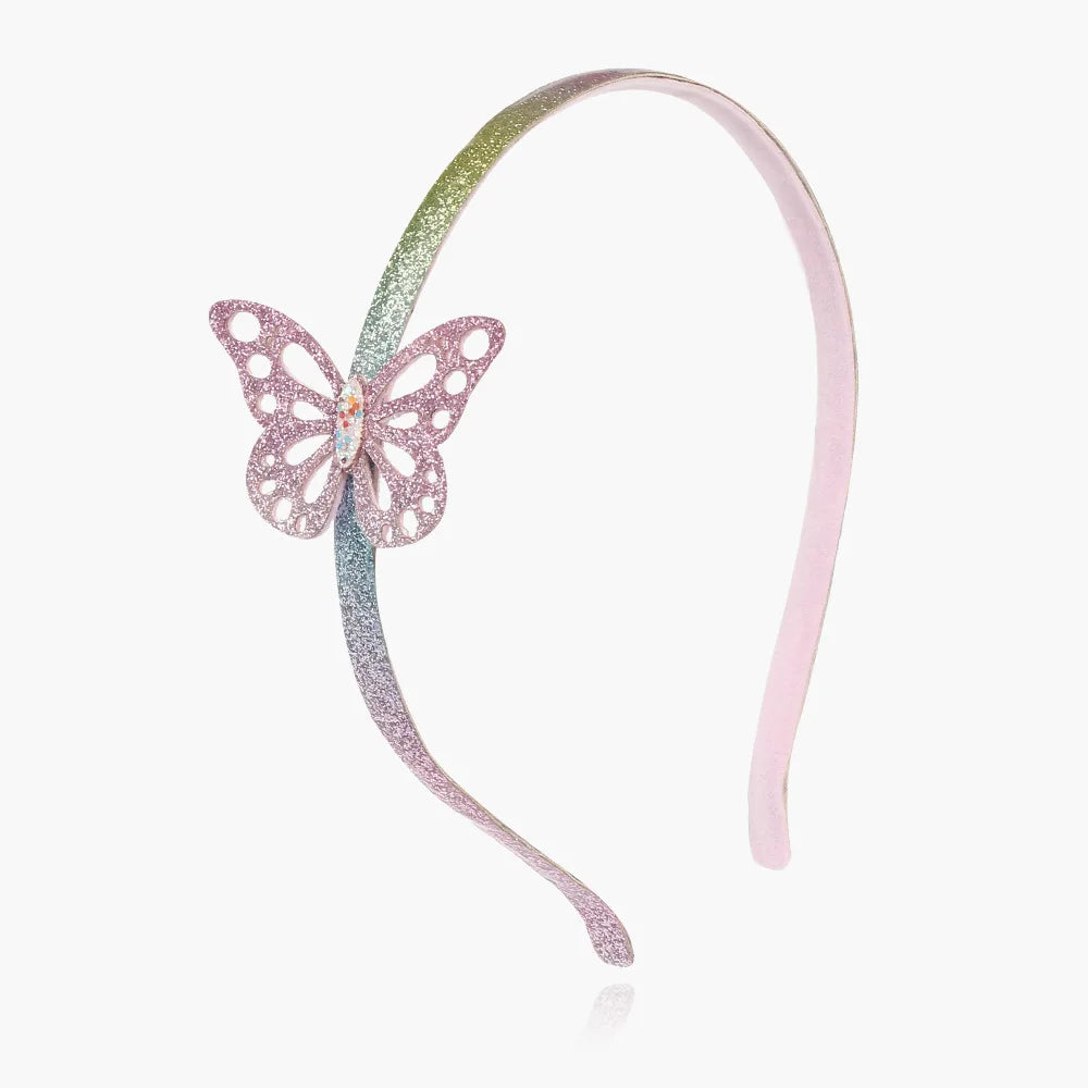 1PCS Cute Heart Bows Butterfly Headbands Girls Glitter Bling Handmade Kids Head Band for Teens Child Toddlers Hair Accessories