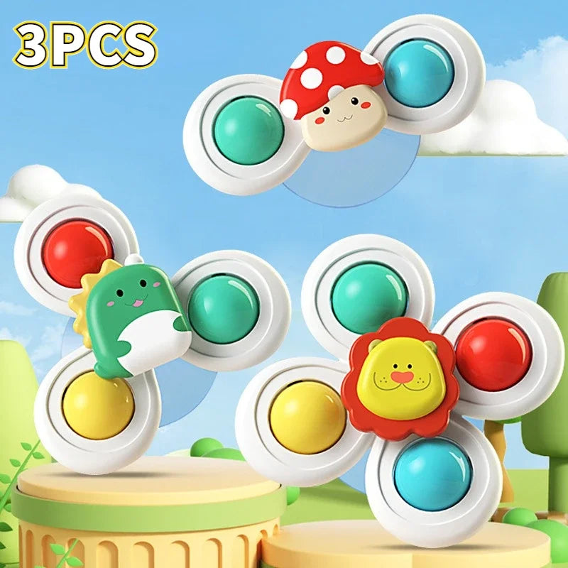3 STÜCKE Saugnapf Spinner Spielzeug Baby Bad Lustiges Spiel Lernspielzeug Für Kinder Mädchen Jungen Säugling Sensorischen Stressabbau Geschenk 