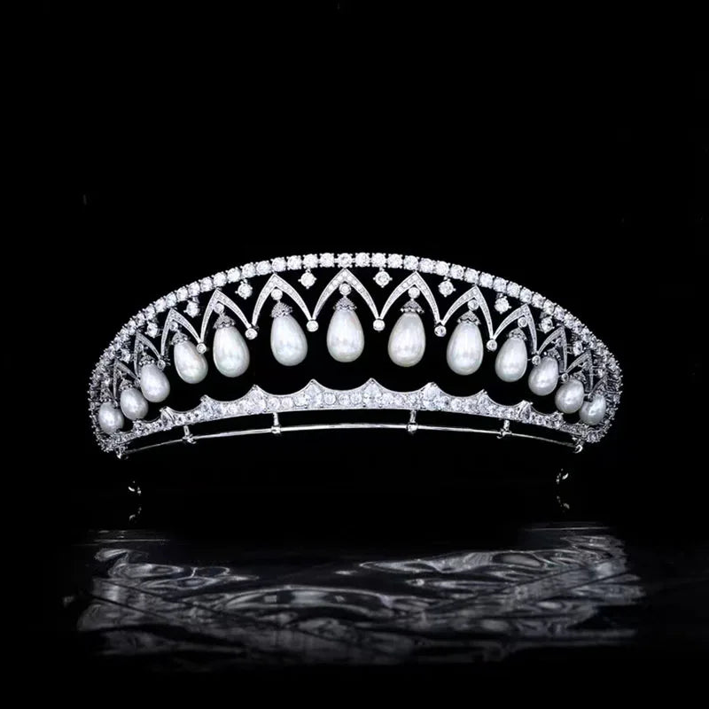 Bridal Round Tiaras and Crown Crystal Wedding Headpiece Vintage Royal Queen Women Pageant Prom Rhinestone Hair Jewelry Accessory