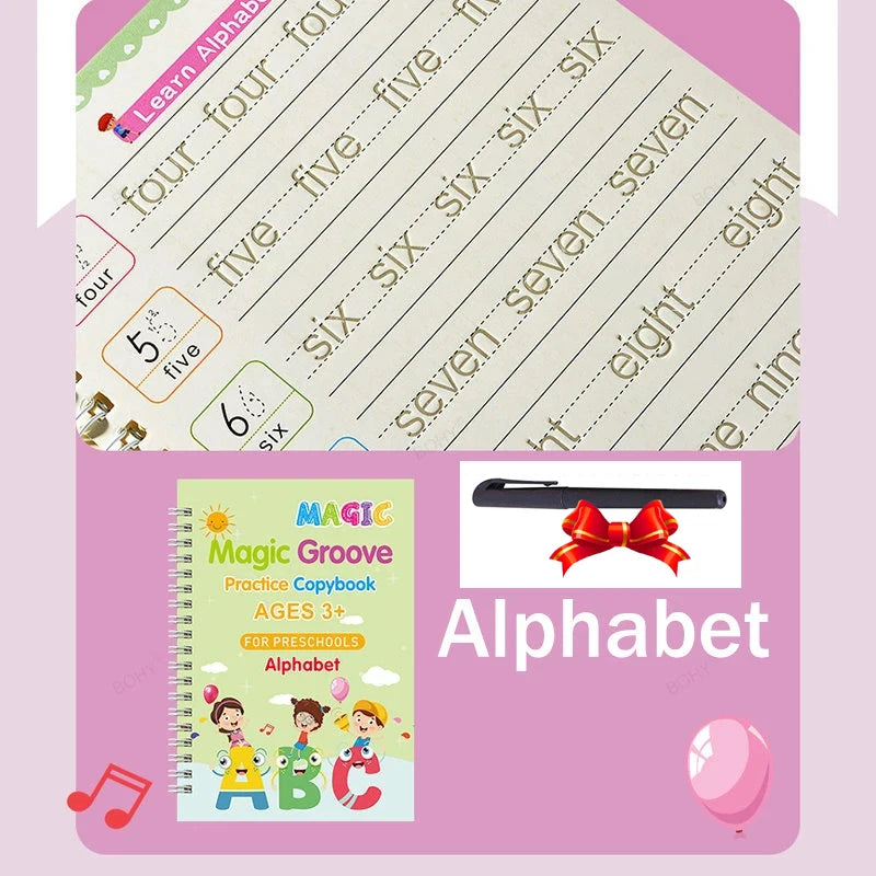 Magic Practice Copybook SANK Reusable Arabic for Kid Writing Groove Arabic Alphabet Wordpad Kids Word Calligraphy