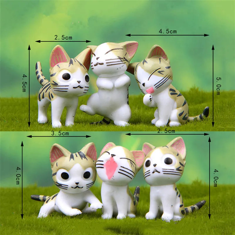 Mini Cheese Chis Cat Kitty Model Resin Kitten Cat Miniatures Figurine Animal Figurines Crafts Ornament for Home Decor