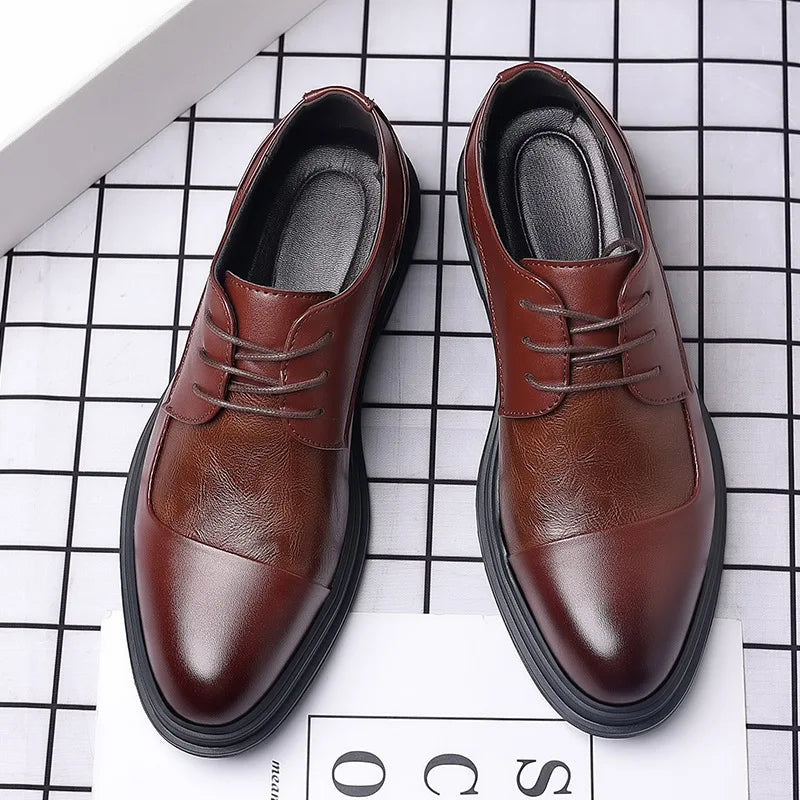 2025 Spring Gentleman Oxfords Leather Shoes Luxury Goods Men Shoes Fashion Casual Pointed Toe Formal Business Male Wedding Dress men shoes