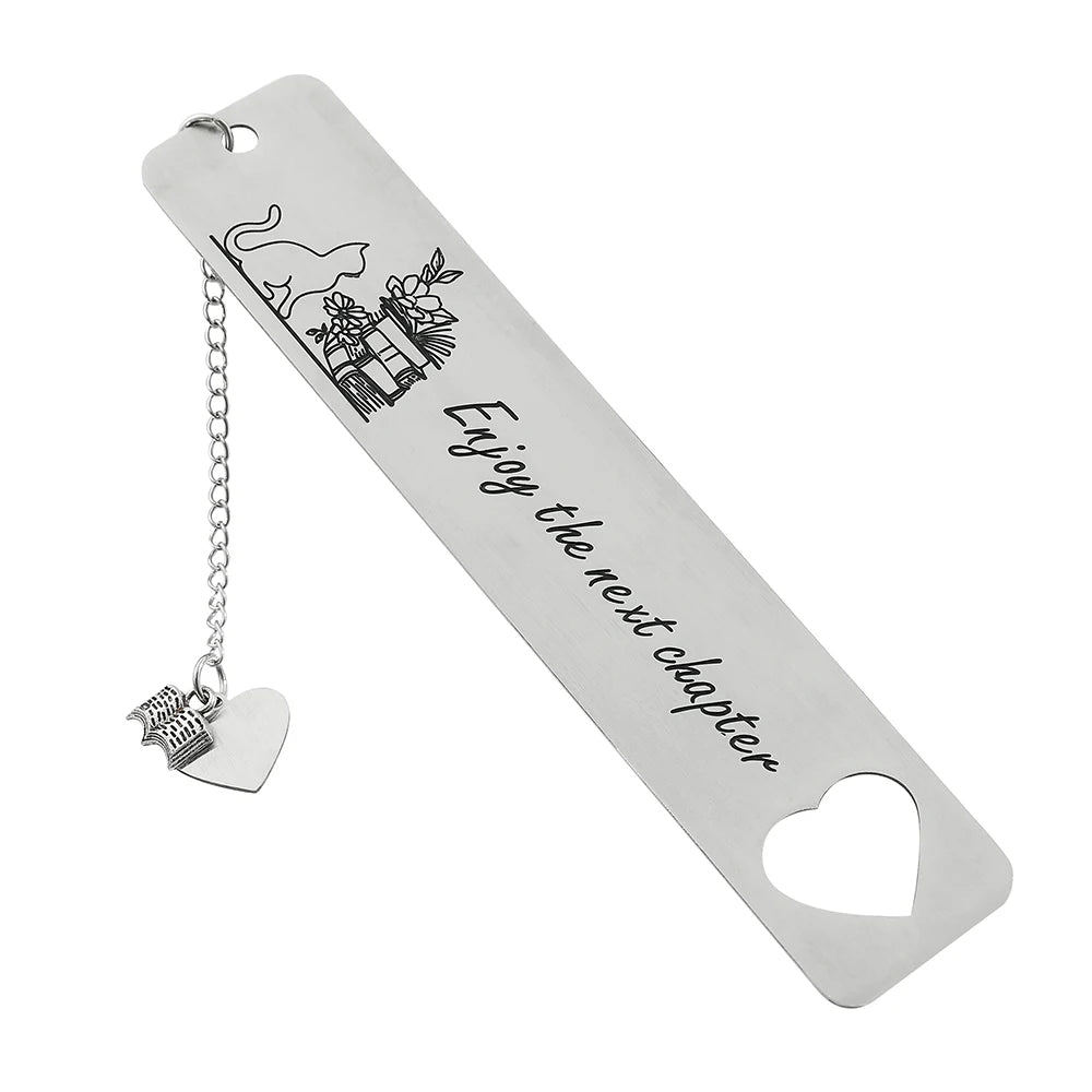 Cute Cat Metal Bookmark,Funny You Pawsed Here Cat Stainless Steel Bookmarks with Tassel, Reading Supplies Gift for Cat Book Love