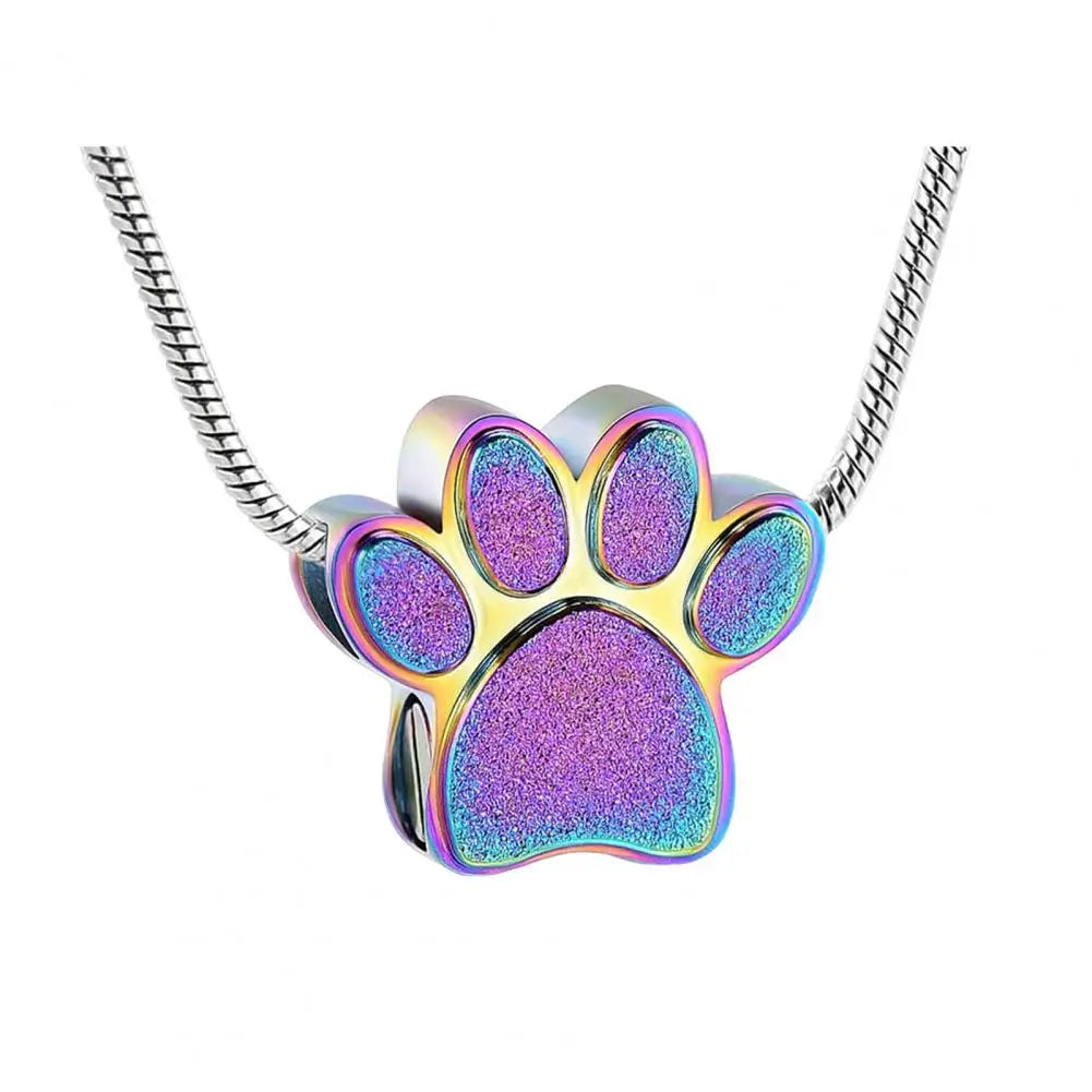 Meaningful Pet Ash Pendant Pet Paw Print Cremation Necklace for Ash Keepsake Jewelry Cat Dog Urn Pendant for Ash for Man/women