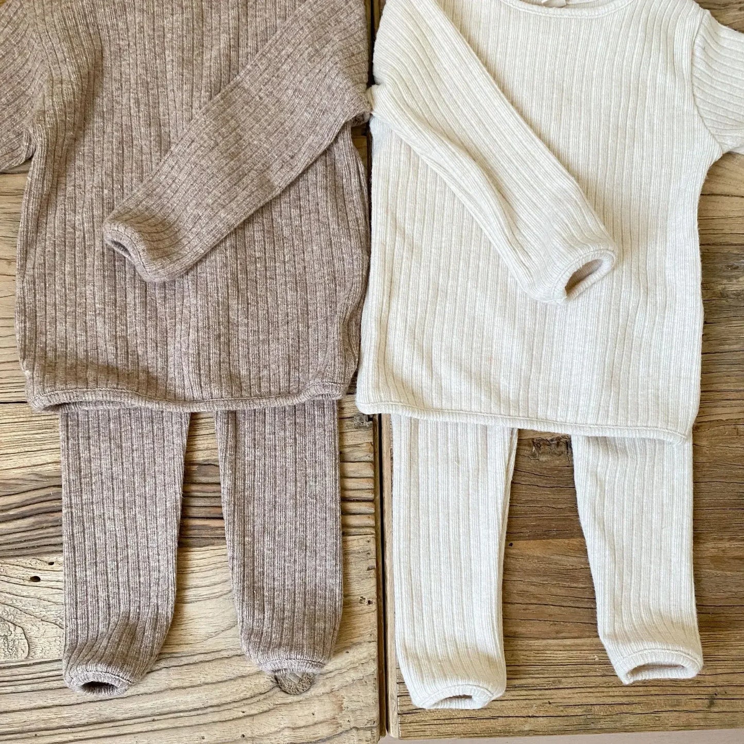 Autumn Baby Winter Knitwear Boys Stripe Round Collar Soft Soild Pajamas Sets Children Clothing Warm Thickening Girls