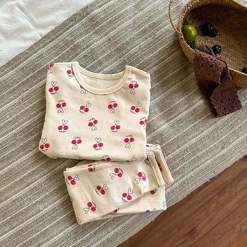 Children's Class A autumn and winter pajamas, boys and girls' wool stretcher home clothing, baby, small and large children's car