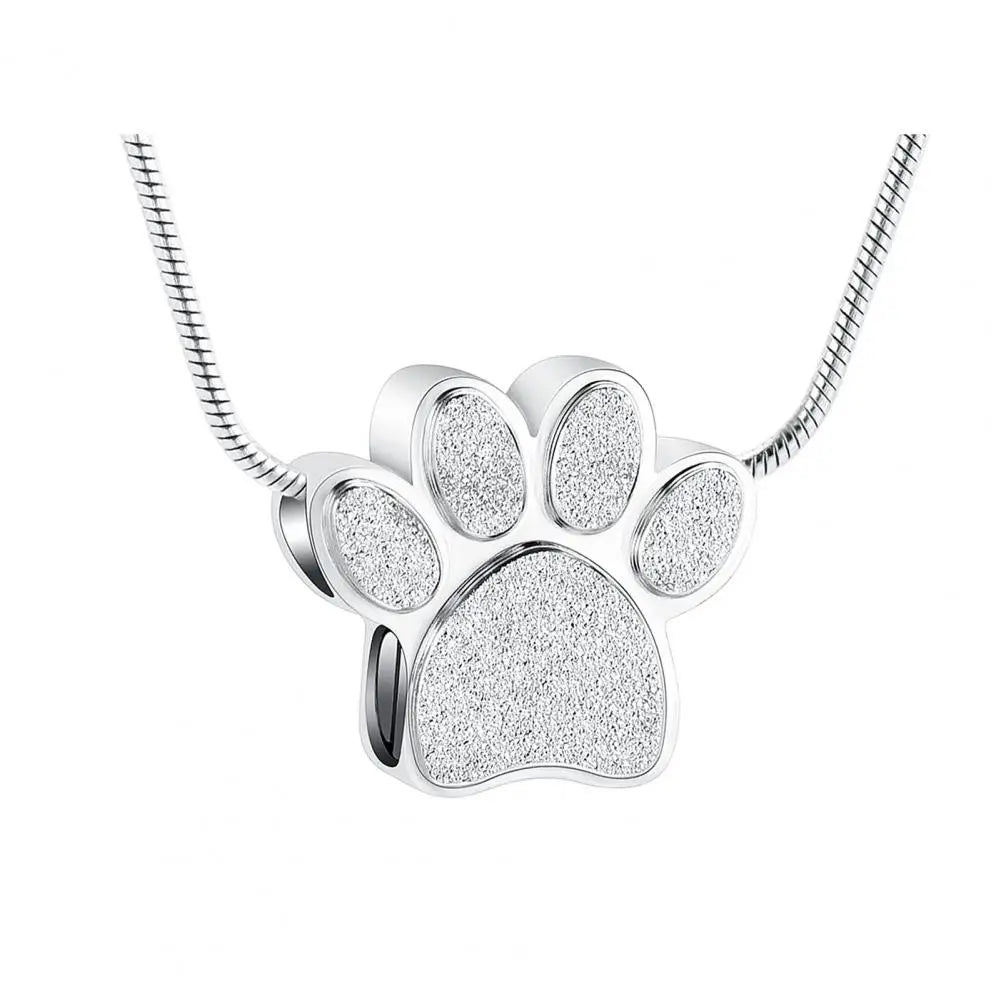 Meaningful Pet Ash Pendant Pet Paw Print Cremation Necklace for Ash Keepsake Jewelry Cat Dog Urn Pendant for Ash for Man/women
