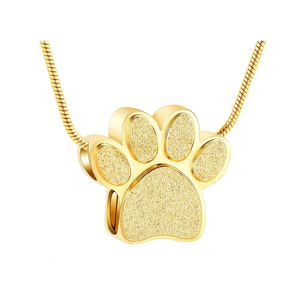 Meaningful Pet Ash Pendant Pet Paw Print Cremation Necklace for Ash Keepsake Jewelry Cat Dog Urn Pendant for Ash for Man/women
