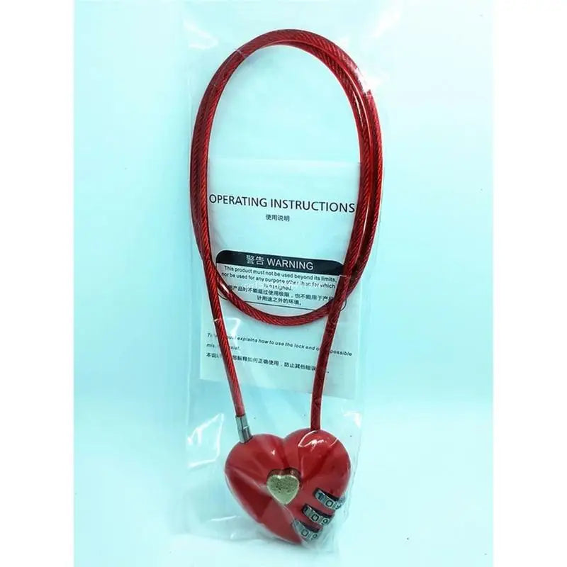 Solid Wish-Lock Heart Padlock for Lovers Wedding Padlock Long Wire Rope-Lock Anniversary Valentines Day Gift Dropship