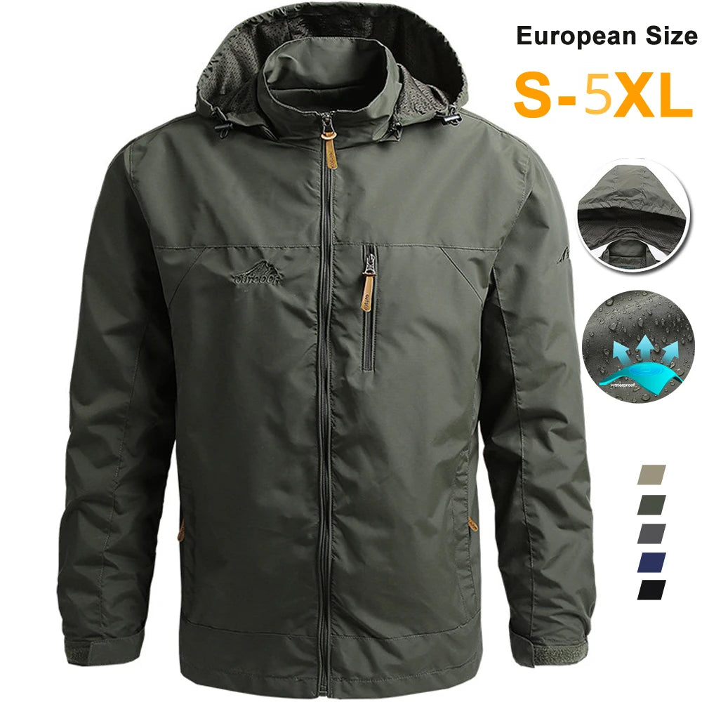 Windjacke Herren Taktische Jacke Wasserdicht Outdoor Kapuzenmantel Sport Militär Europäische Größe S-5XL Feldklettern Dünne Oberbekleidung 