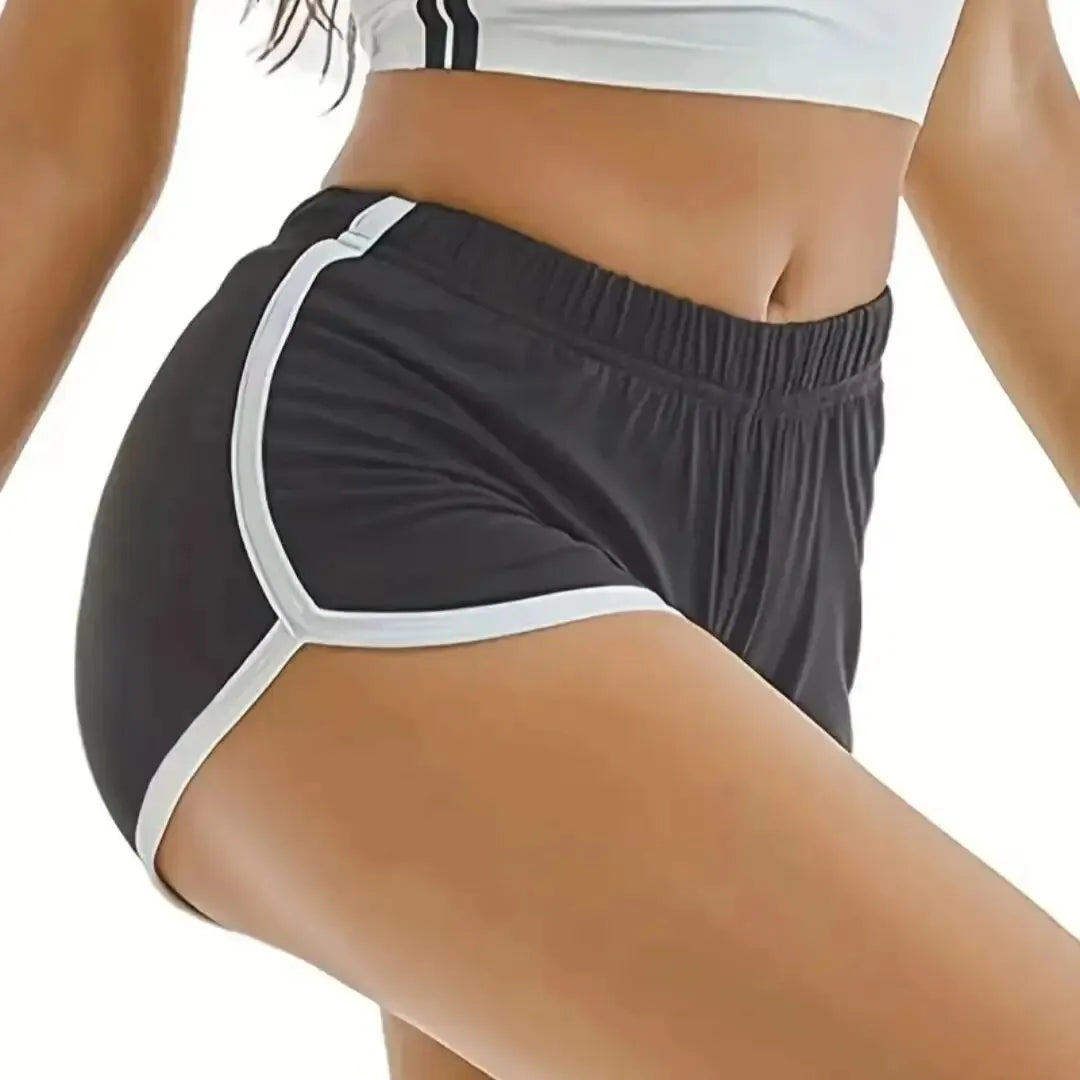 Sport-Shorts für Damen, lässig, lockere, gerade Hosen, hoch taillierte, dünne Anti-Walking-Dreipunkt-Yoga-Hotpants 