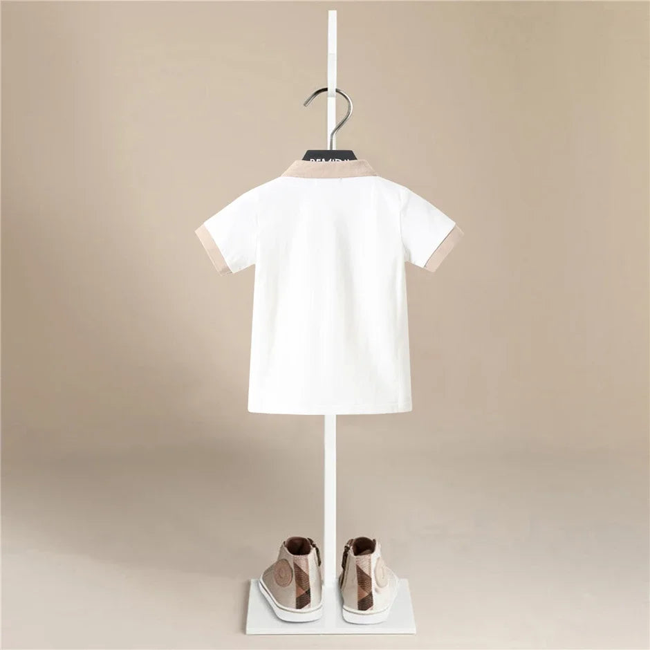 Short Sleeve Polo Shirts For Boys Summer Cotton Stripe Kids Polo Shirts Boys Teenager School Uniform Boy Clothes Age 1-9years