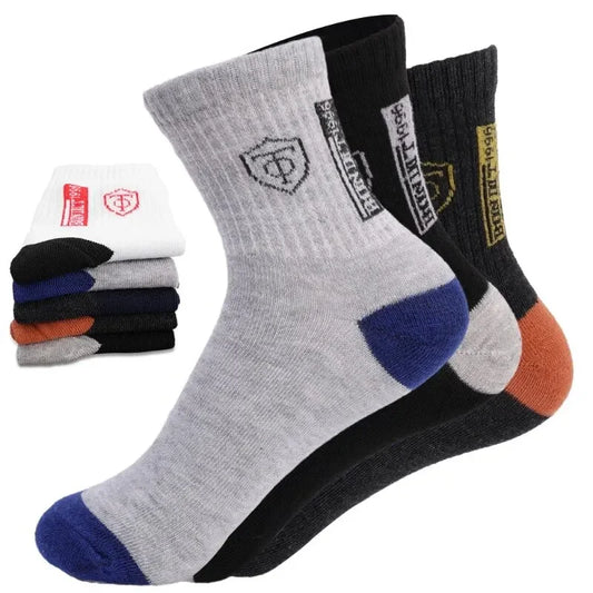 5 Paar atmungsaktive Baumwoll-Sportstrümpfe für Herren aus Bambusfaser, Herbst- und Wintersocken für Herren, Schweißabsorption, Deodorant, Business-Socken 
