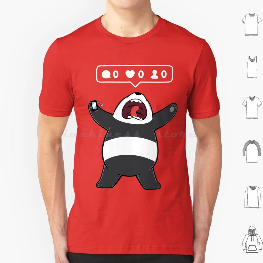 Life In A Rectangular Form T Shirt 6xl Cotton Cool Tee Panda Bear Cartoon Grizzly Ice Polar Cool Cute Animation Tv Gumball