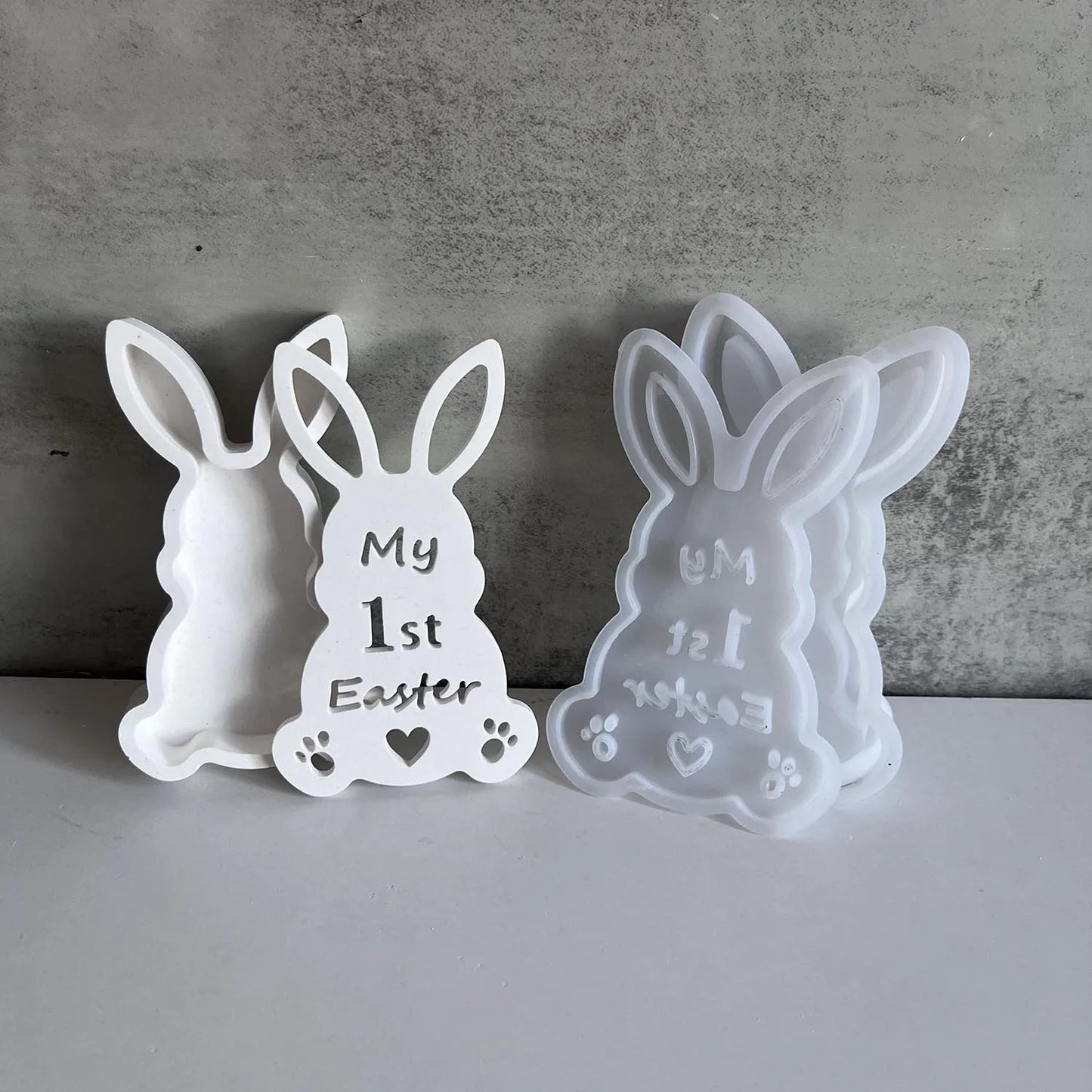 Easter Rabbit Atmosphere Light Silicone Mold Cute bunny Candlestick Holder Gypsum Dropping Mold Festive Home Decor