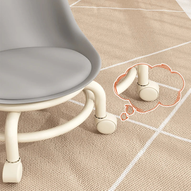 Kids Chair Solid Color Pulley Rotating Stool Wheeled Home Mobile Soft Low Footstool home improvement