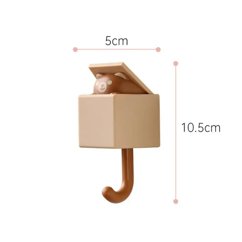 Cute Cat Wall Hooks Self Adhesive Bedroom Door Hangers Keys Towel Umbrella Coat Holder Rack Animal Home Bathroom Decoration Hook