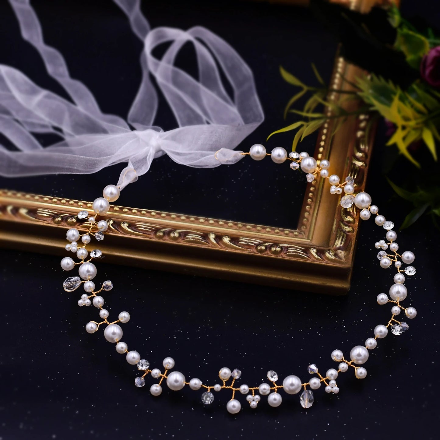 HP03 Rhinestone Wedding Hair Accessories Diamond Hair Band Wedding Headband Bridal Headpiece Silver Golden Bride Tiara Headwear