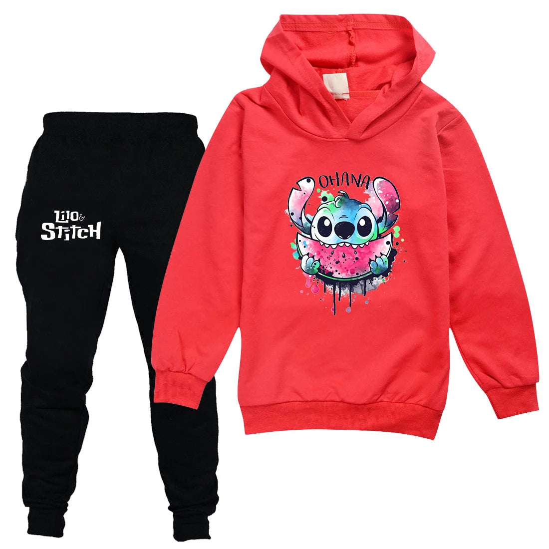 Disney Lilo Stitch Kids Clothing Sets Suit Boys Girls Tracksuits Kids Brand Sport Suits Stich Hoodies Teen Tops Pants 2Pcs Set