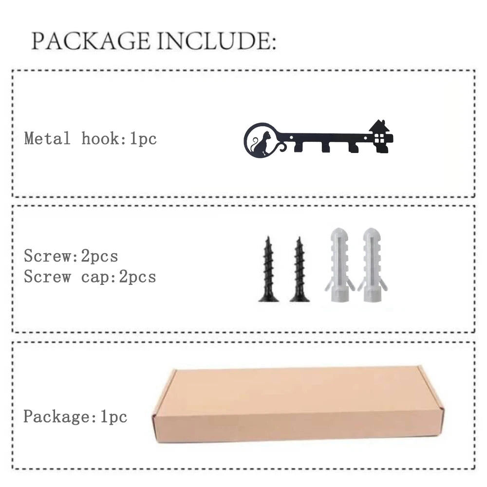 Cat Coat Hooks Wall Art Decor-Bear Hangers Key Holder-Clothes Hat Rack and Backpack Hanger for Storage, Living Room, Hallway