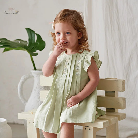 Dave Bella Baby Girls Summer Dresses Solid Sleeveless Dress for Girls 2-9Y