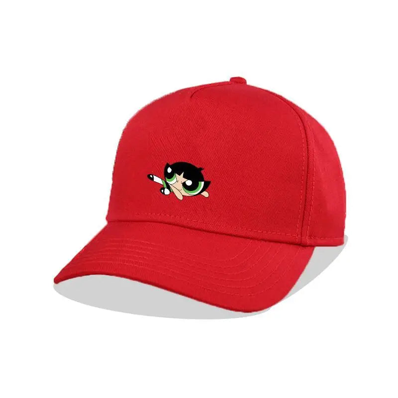 Powerpuff Girls Anime Women's Outdoor Hat Kawaii Fashion Summer Sun Protection Baseball Cap Adjustable Men's Classic Hip Hop Hat