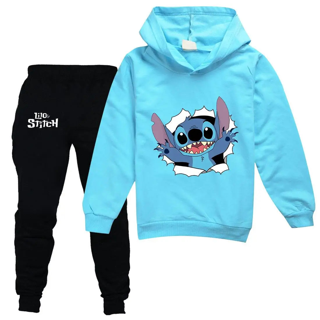 Disney Lilo Stitch Kids Clothing Sets Suit Boys Girls Tracksuits Kids Brand Sport Suits Stich Hoodies Teen Tops Pants 2Pcs Set