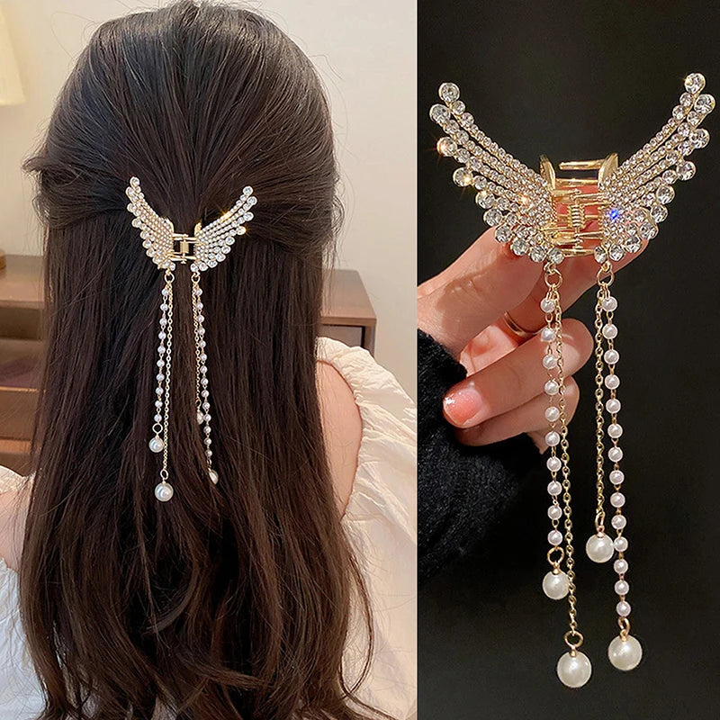 New Butterfly Tassel Hair Clip Korean Design Simple Temperament Side Clip Shark Hair Clip Hair Accessories
