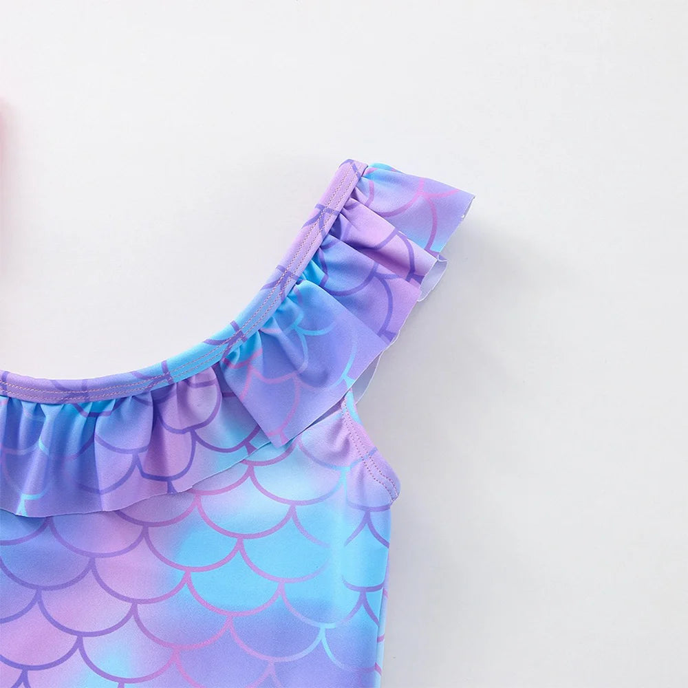 Movie Wish Girls Swimsuit Fashion Mermaid Fish One-Piece Bathing Suits Children's Dresses Summer Swimwear Beach Suit Kids Wear