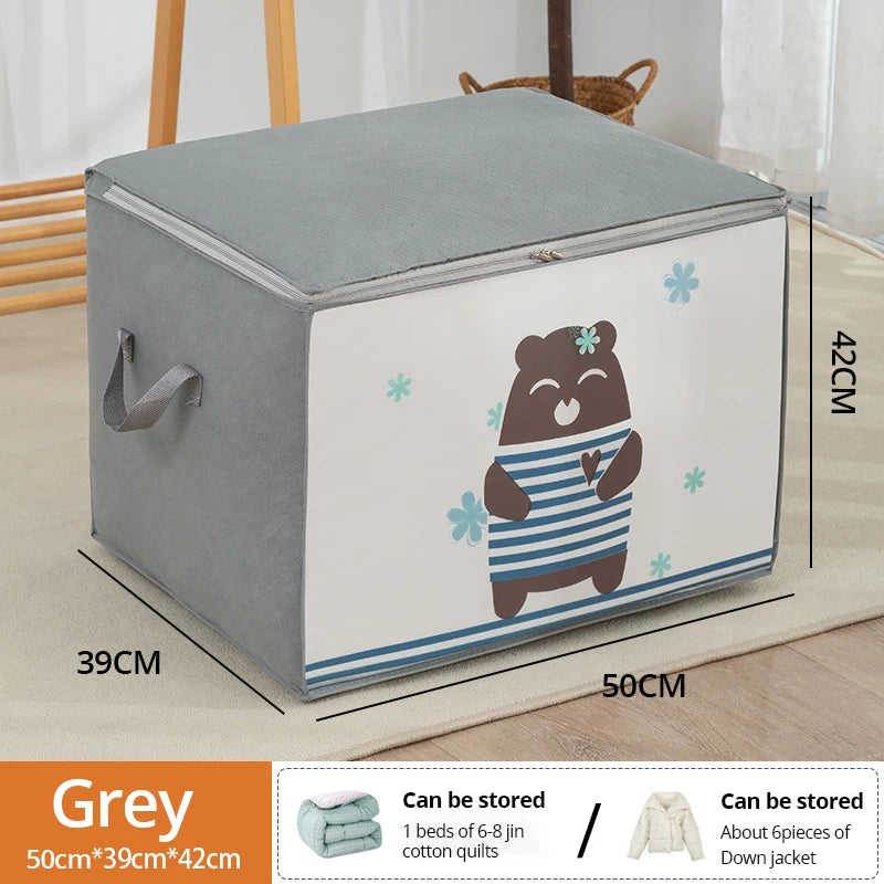 1 Stück Aufbewahrungstasche für Kleidung mit großer Kapazität und verstärktem Griff für Decken und Bettwäsche, faltbar, mit Reißverschluss 
