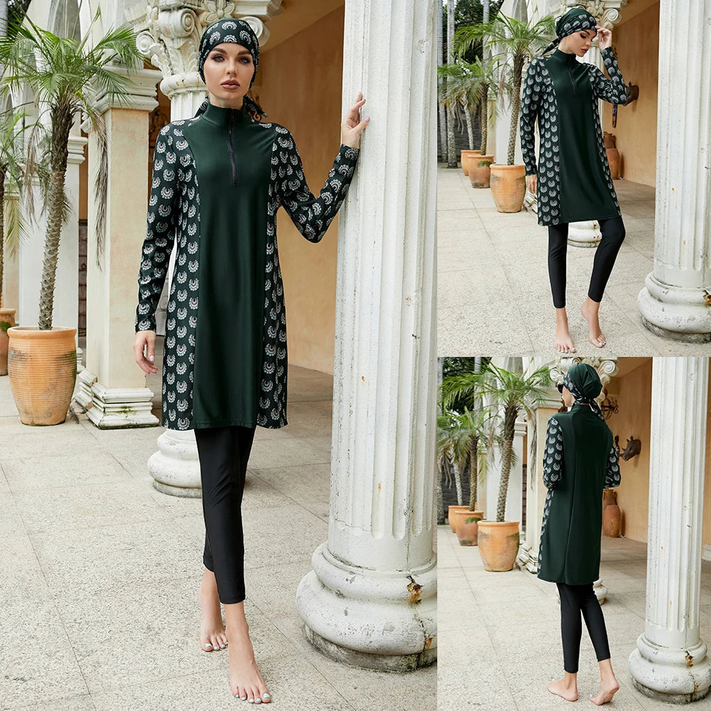 Bathing Swimming Suit For Burkini Muslim Fashion Swimwear Women Swimsuit Long Sleeve Arabic Turkey Pakistani Islamic Swim Wear