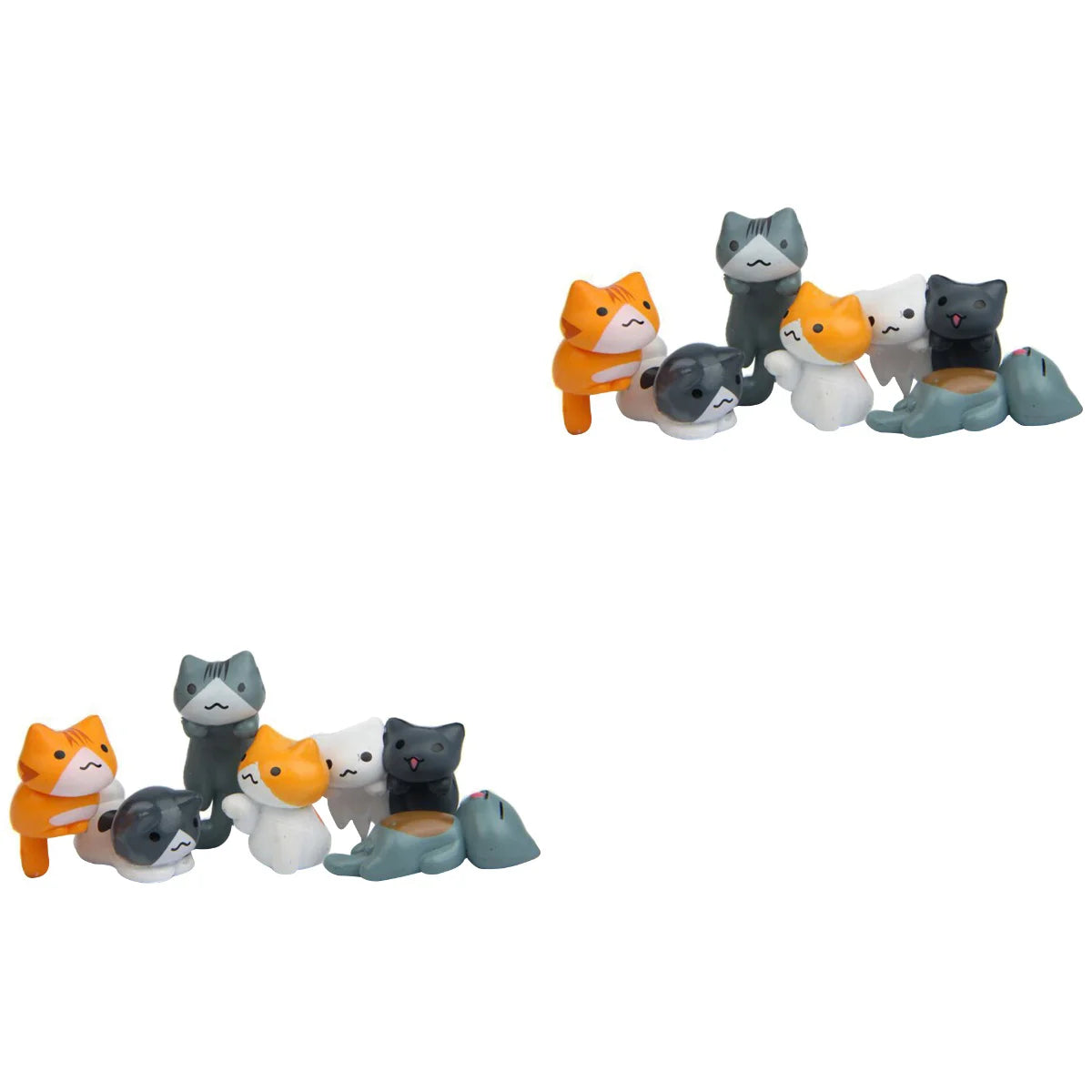2 PCS Bonsai Plant Decorations Craft Miniatures Garden Korean Version PVC Landscape Cat Micro