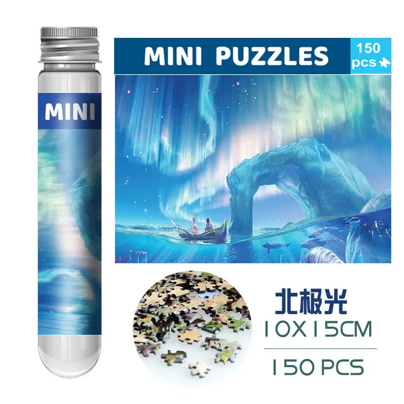 150pc Mini Test Tube Puzzle Pieces Micro Jigsaw Test Tube Tiny Puzzle Challenging Children Creative Puzzle Game Gifts