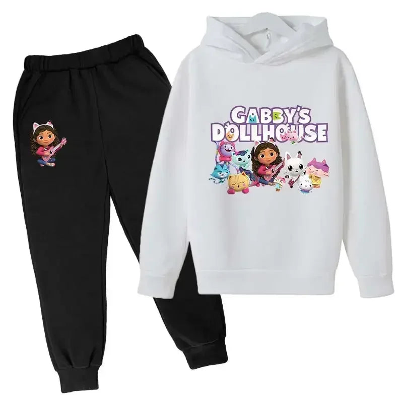 2024 Hoodie Kleinkind Mädchen Gabby Puppenhaus Kleidung Hoodies Hosen 2Pcs Sets Nette Kinder Kostüm Kinder Trainingsanzüge Kinder Gabby Katzen 