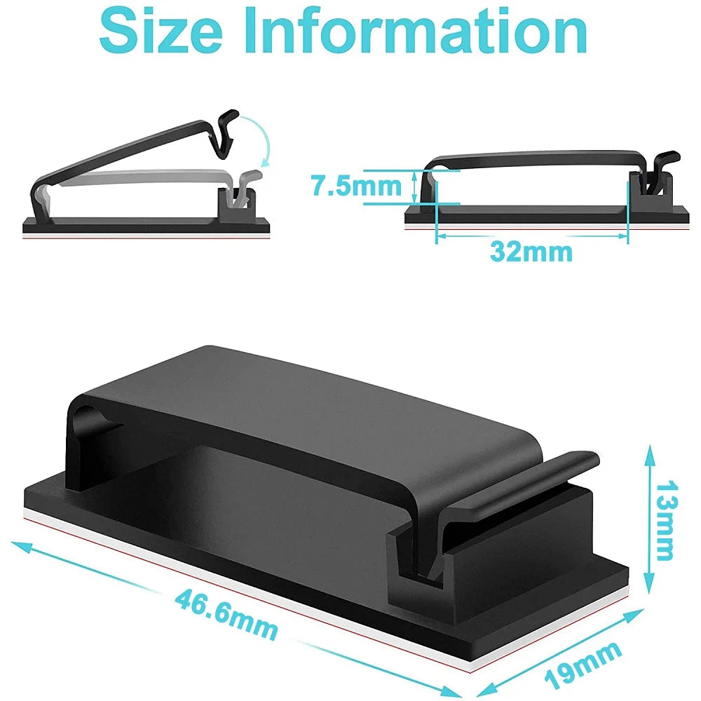 Cable Organizer USB Cable Winder Desktop Workstation Tidy Management Clip Wire Holder for Charging Line Computer Mouse Headphone