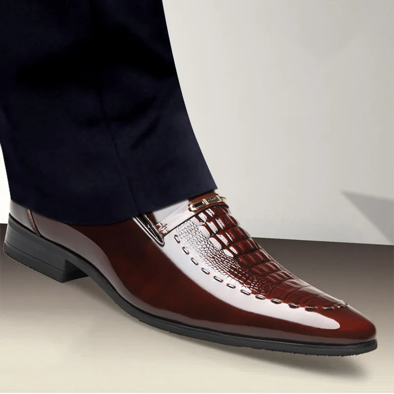38-50 Mens PU Leather Shoes Luxury Crocodile Pattern Men Business Dress Casual Social Shoe Male Wedding Footwear Zapatos Hombre