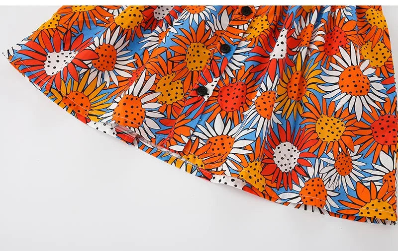 High Quality Woven Cotton One-piece Brand A-Line Dress Cute Girls Clothing