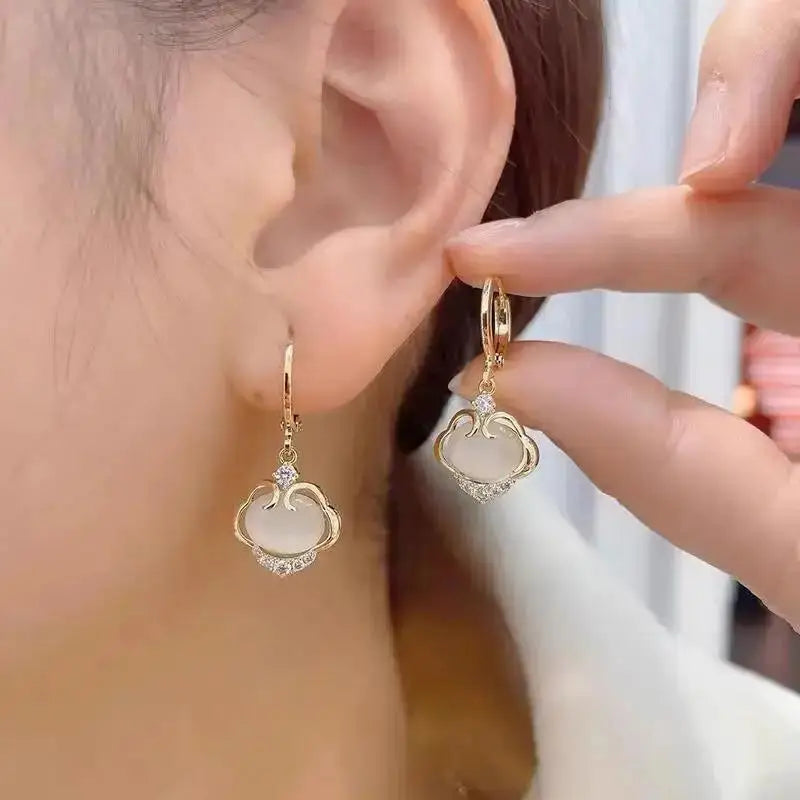 925 Silver Needle Korean Fashion Crystal Heart Earrings For Women Jewelry 2024 Trending Women's Red White Pearl Drop Earrings