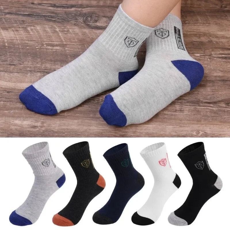 5 Paar atmungsaktive Baumwoll-Sportstrümpfe für Herren aus Bambusfaser, Herbst- und Wintersocken für Herren, Schweißabsorption, Deodorant, Business-Socken 