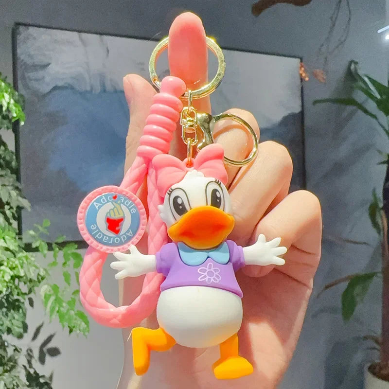 Cartoon Disney Mickey Donald Daisy Duck Keychain Cute Goofy Pendant Bag Car Pendant Gifts for Kids Friends Keyrings Accessories