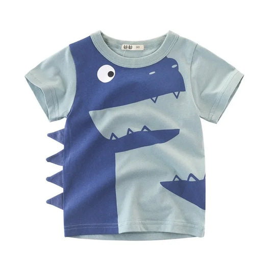 2025 Cartoon Druck Baby Junge Dinosaurier T Shirt Für Sommer Infant Kinder Jungen Mädchen Lion T-Shirts Kleidung Baumwolle Kleinkind Brief tops 