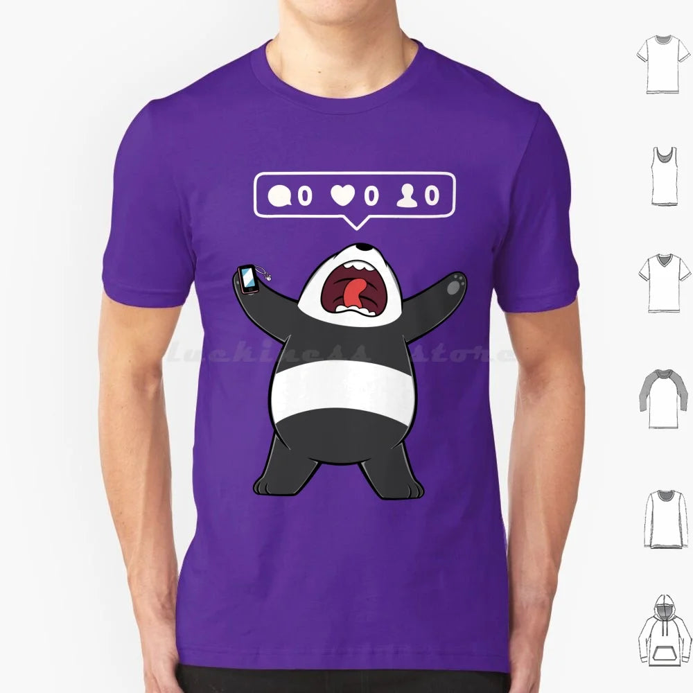 Life In A Rectangular Form T Shirt 6xl Cotton Cool Tee Panda Bear Cartoon Grizzly Ice Polar Cool Cute Animation Tv Gumball